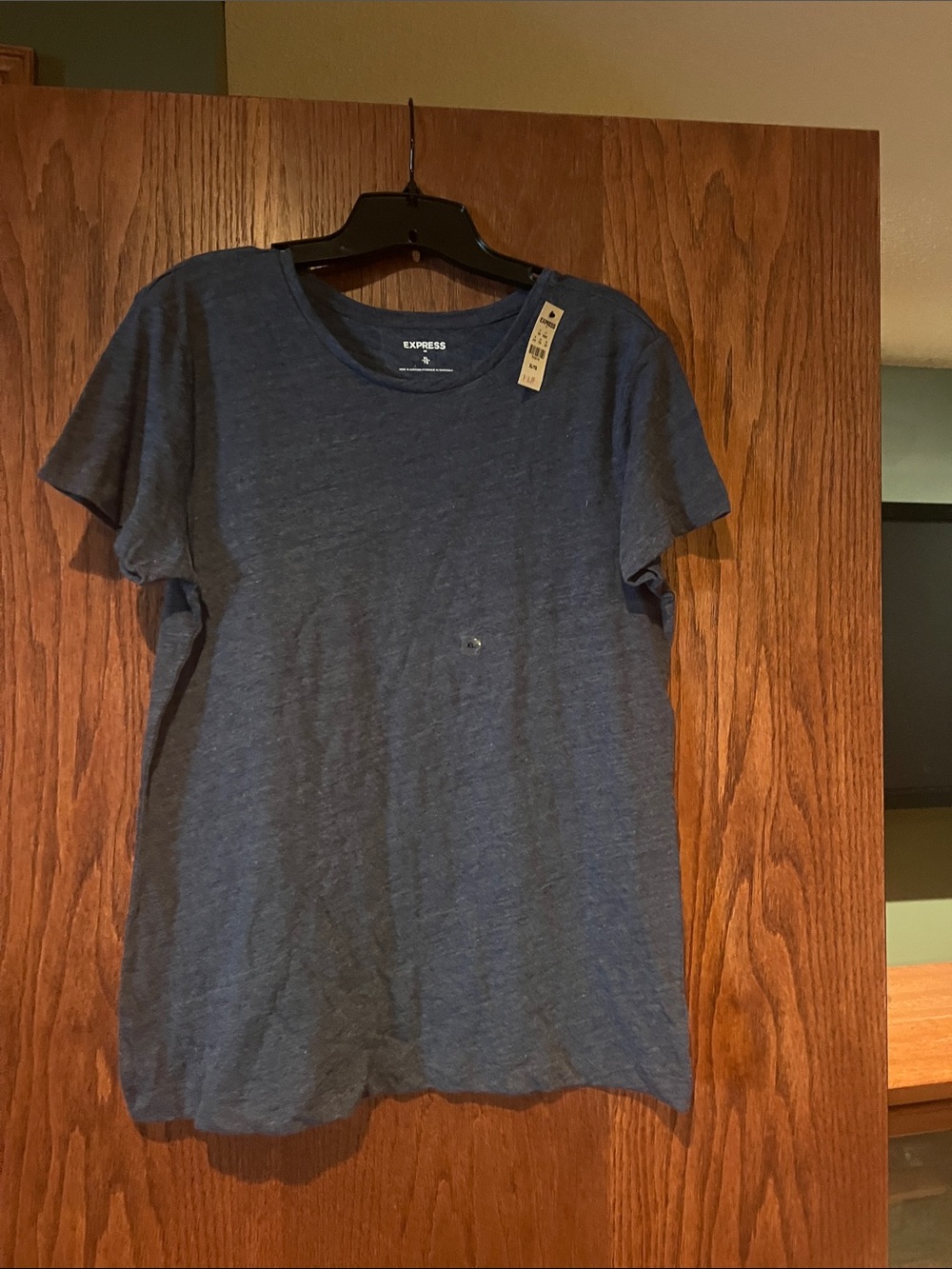 Express Crew Neck T-Shirt in Heather Navy